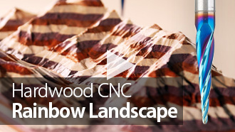 Proyecto CNC: Mecanizado de un paisaje arco iris de madera dura